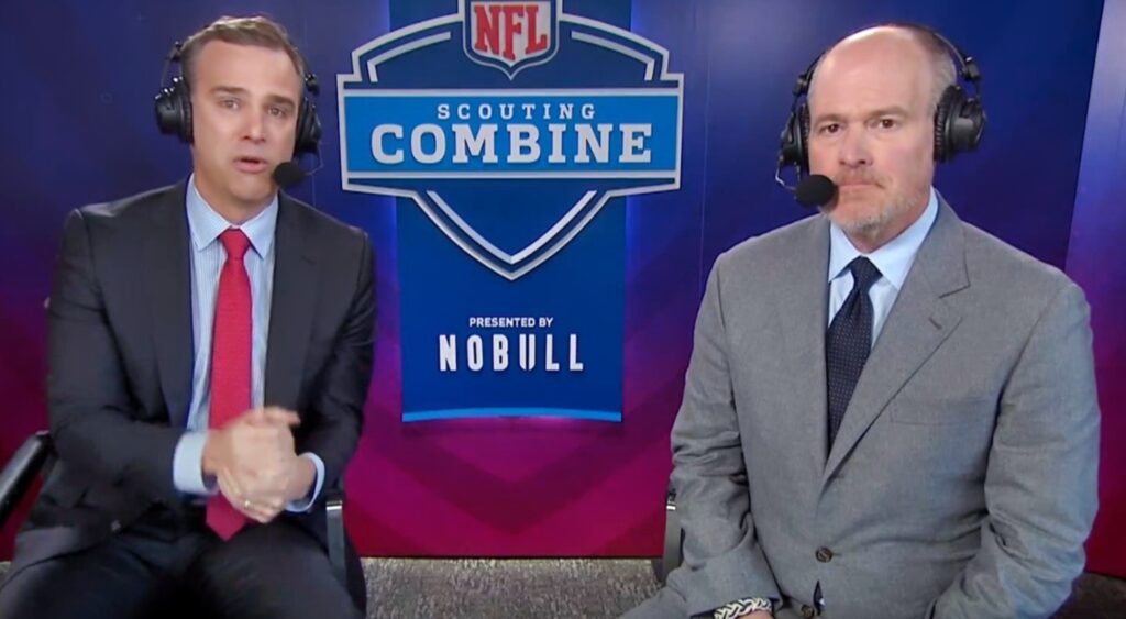NFL Network host Rich Eisen and Daniel Jeremiah at combine