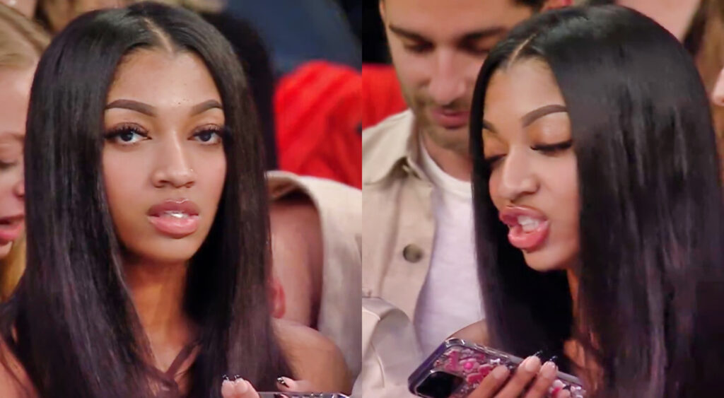 Photos of Angel Reese at Knicks game