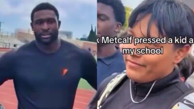 DK Metcalf confronting kid at school