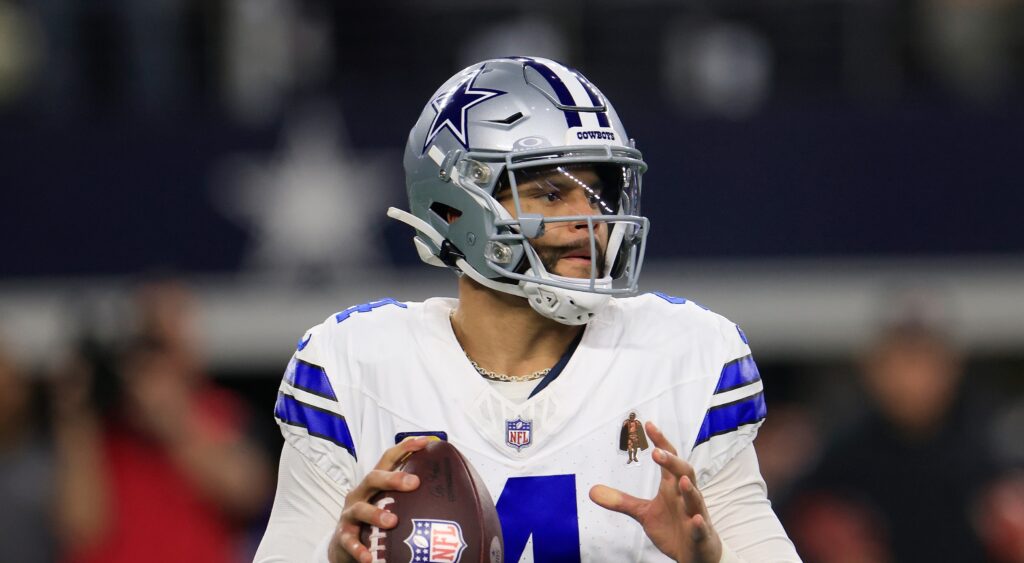 Dak Prescott with the Cowboys during the 2023 playoffs