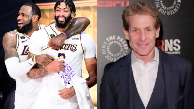 Anthony Davis, LeBron James and Skip Bayless (Image source Getty Images)