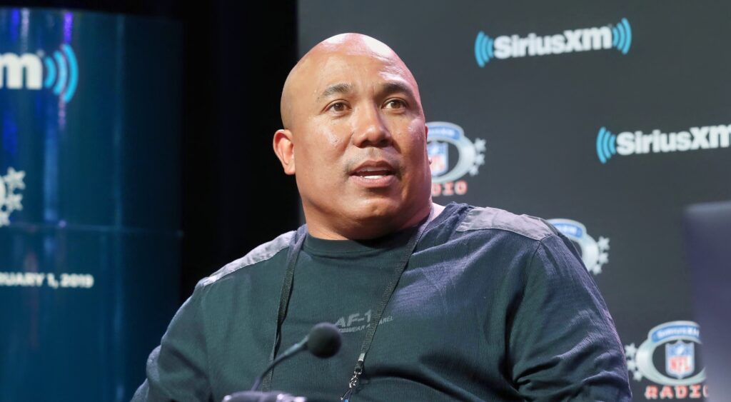 Hines Ward looking on at Super Bowl 53 event.