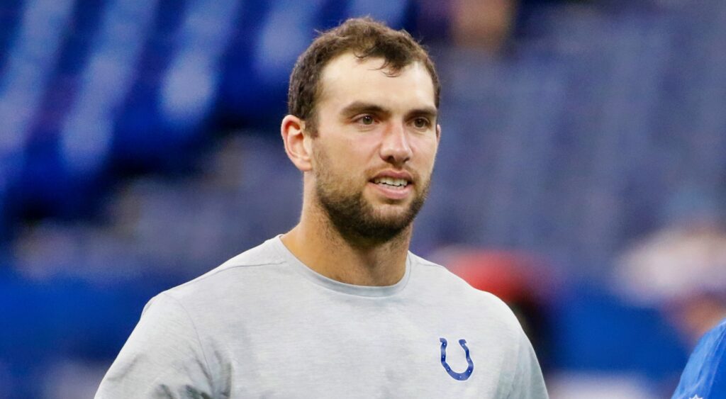Andrew Luck of Indianapolis Colts looking on.
