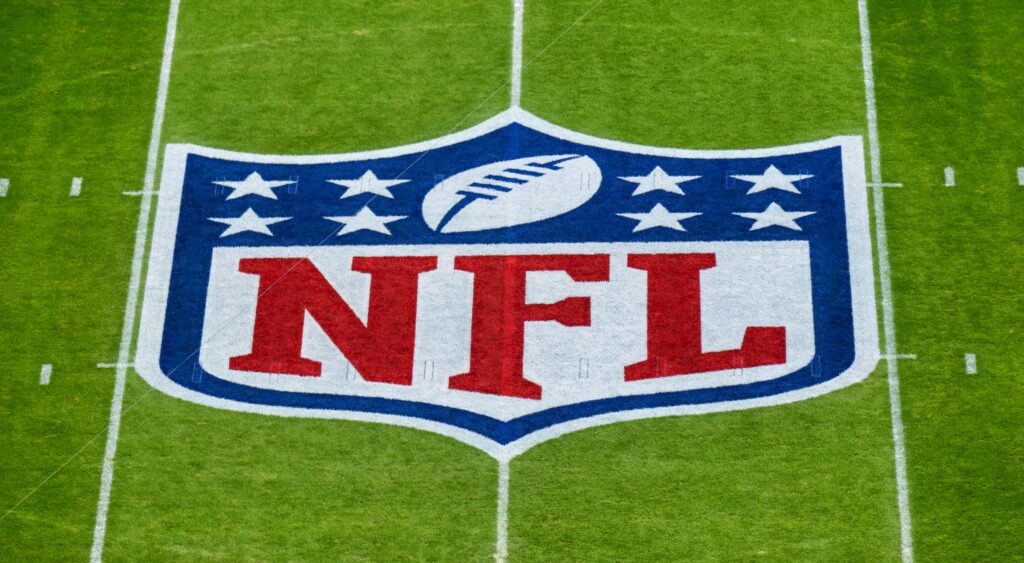NFL logo shown on field.