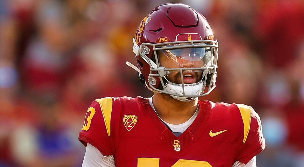 Chicago Bears soon-to-be draft pick Caleb Williams in USC uniform