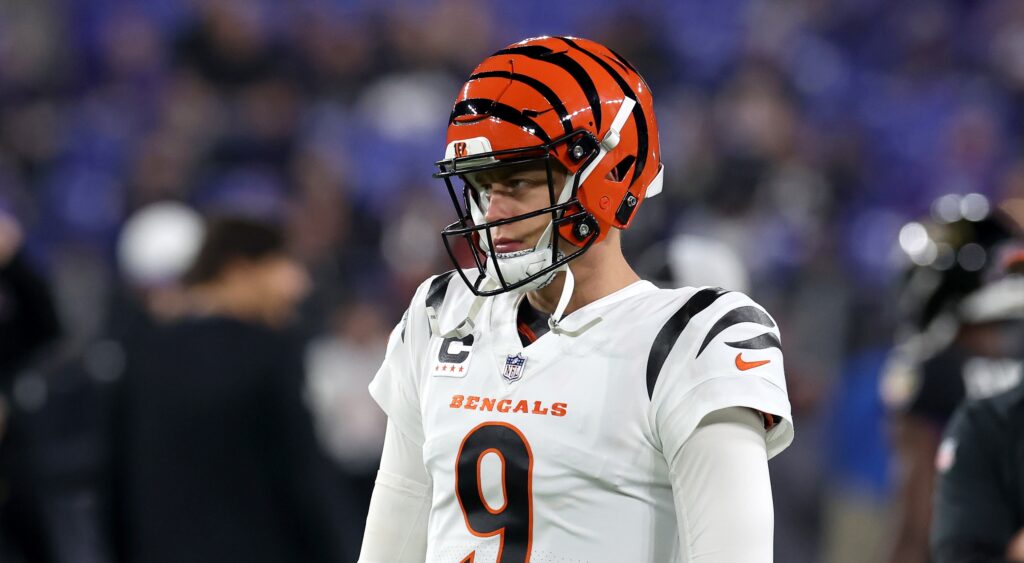 Joe Burrow during a road game with the Bengals
