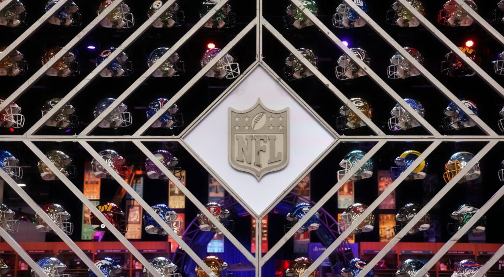 NFL logo and helmets