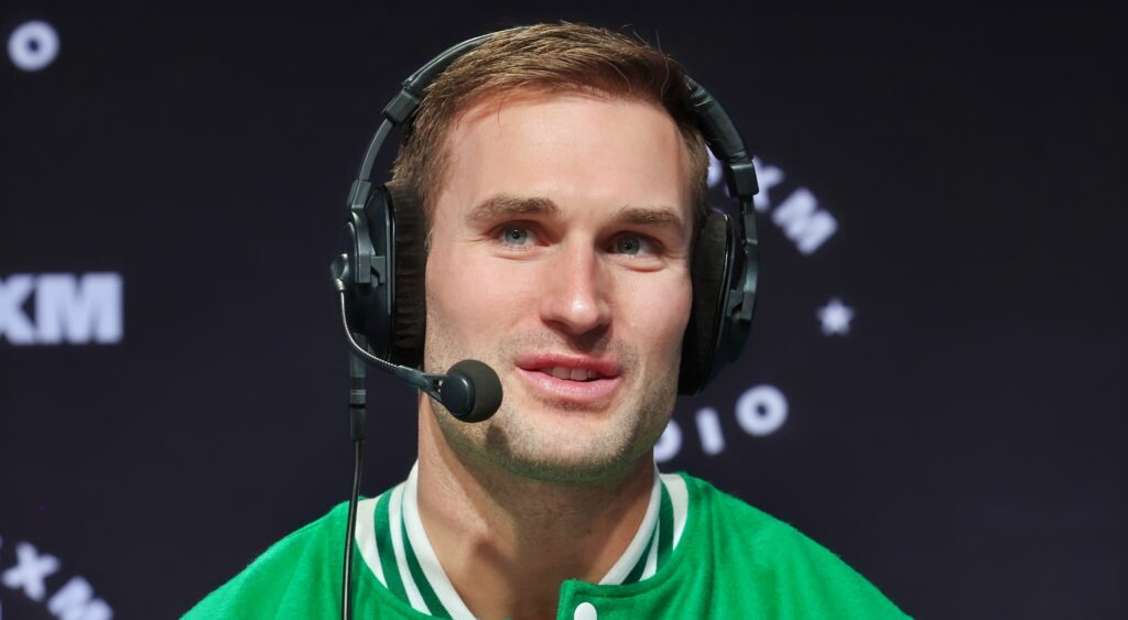 Kirk Cousins speaking during an interview.