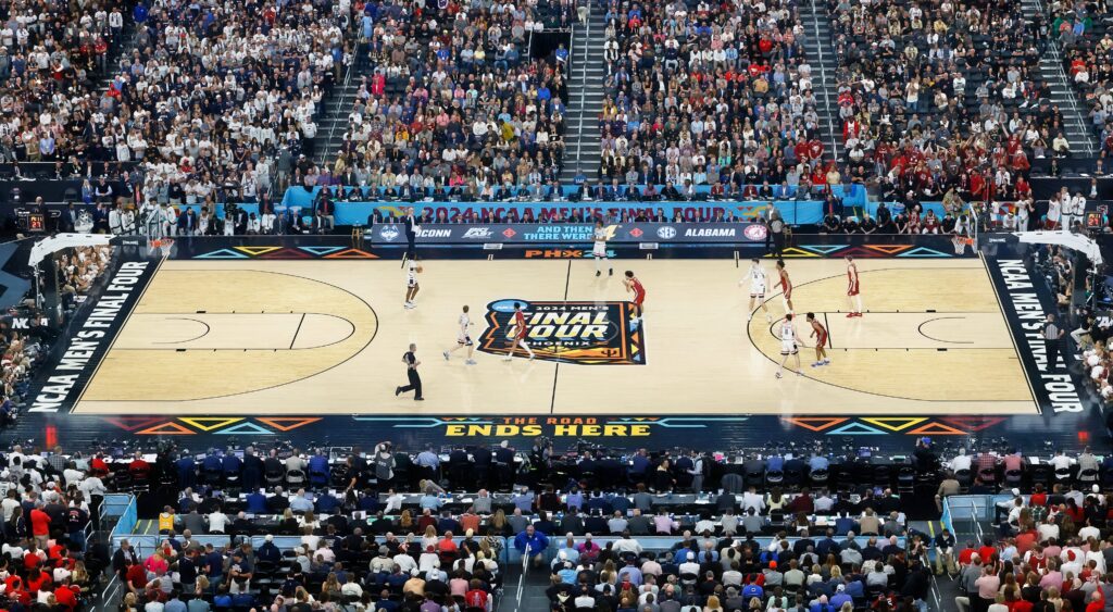 The court at the NCAA men's Final Four.