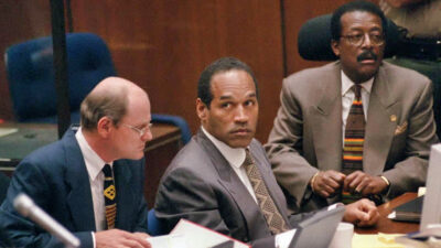 OJ Simpson in court with his defense team