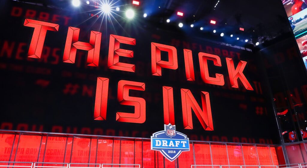 NFL Draft logo shown on board.