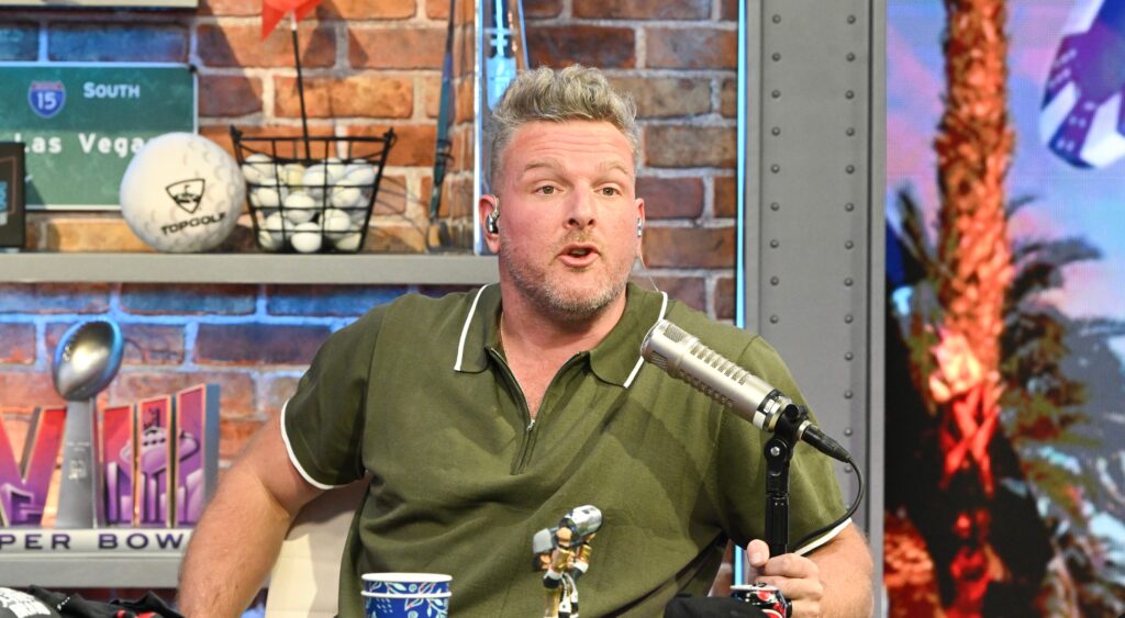 Pat McAfee talking during his show