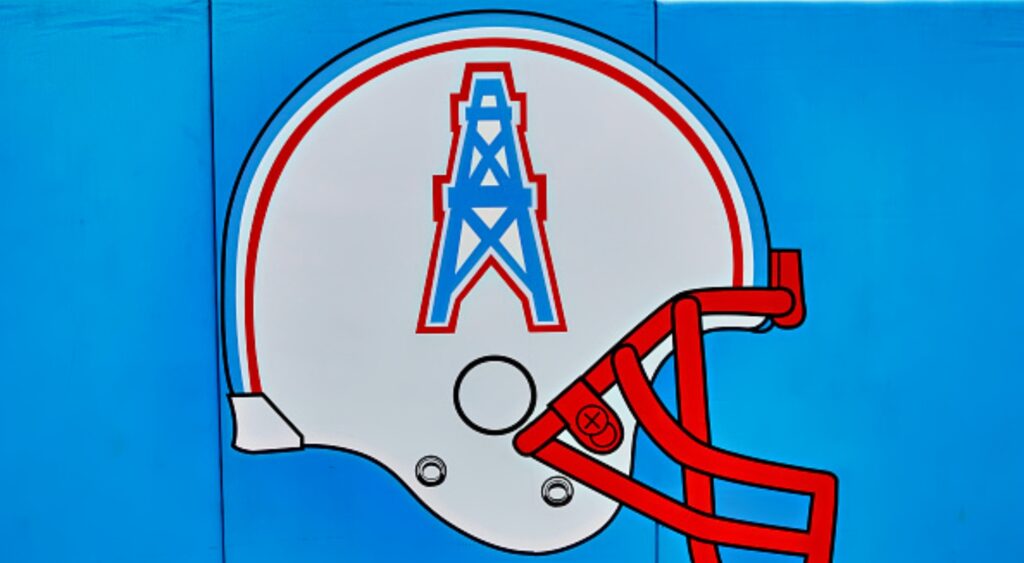 Houston Oilers logo on the wall at the stadium.