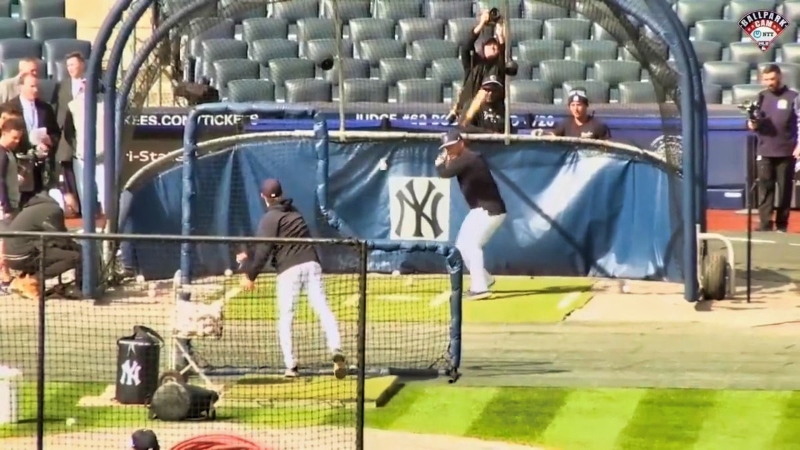 Gleyber Torres of New York Yankees at batting practice.