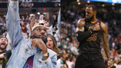 LeBron James attends Cavs game