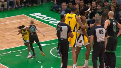 Isaiah Jackson and Sam Hauser’s Scrappy Altercation in Celtics game