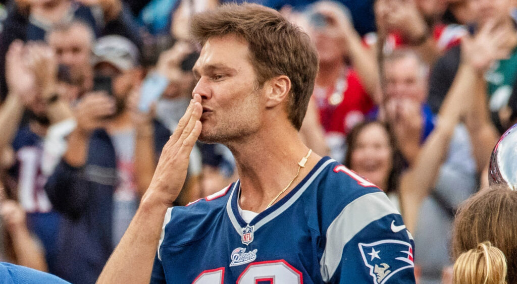 Tom Brady blowing a kiss