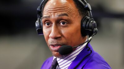 Stephen A. Smith with headset on