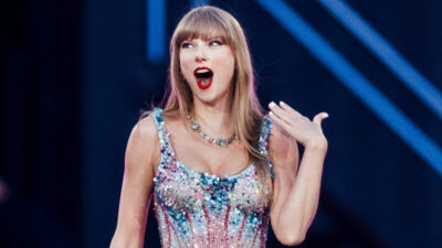 Taylor Swift with a surprised expression