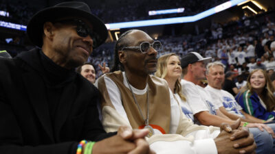 Snoop Dogg attends Mavericks game