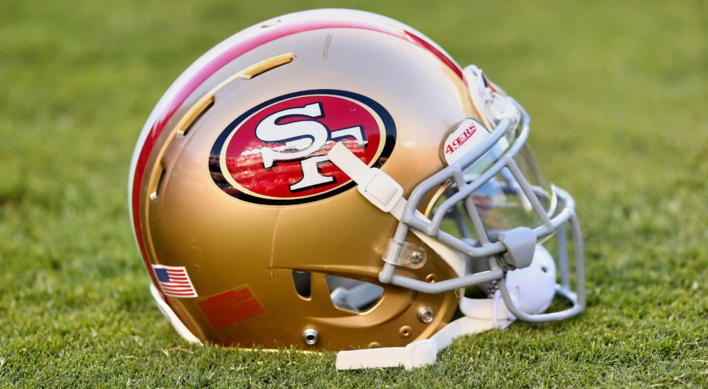 San Francisco 49ers helmet for article on Jimmy Johnson death