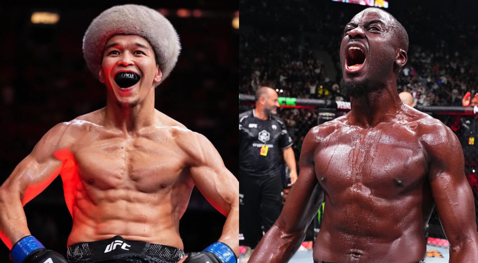 UFC Vegas 103: Manel Kape (Imagem oficial @ufcfra no X) e Asu Almabayev