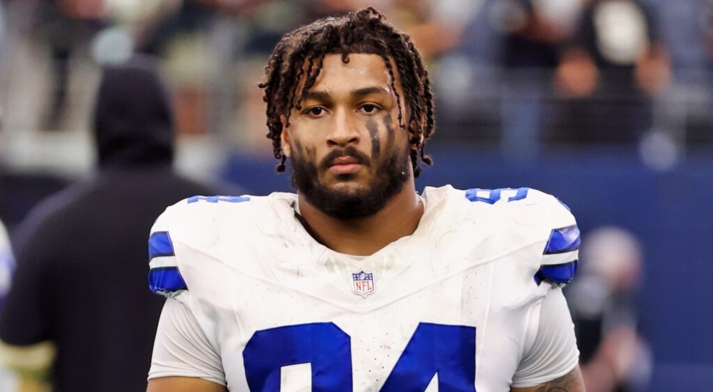 Dallas Cowboys defensive end Marshawn Kneeland (94) walks off the field.
