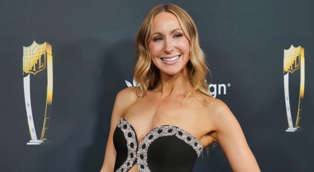 Nikki Glaser on the red carpet before Super Bowl LIX NFL Honors at Saenger Theatre.