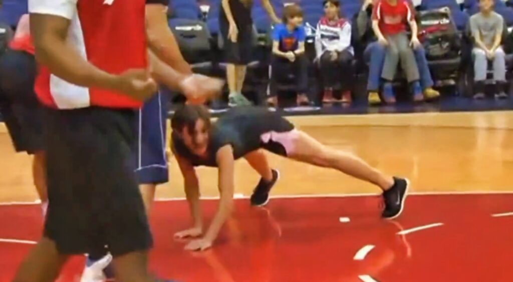 Dianna Russini at basketball game