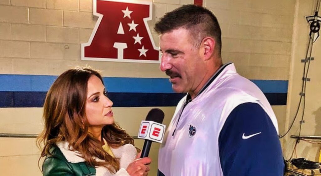 Dianna Russini interviewing Mike Vrabel