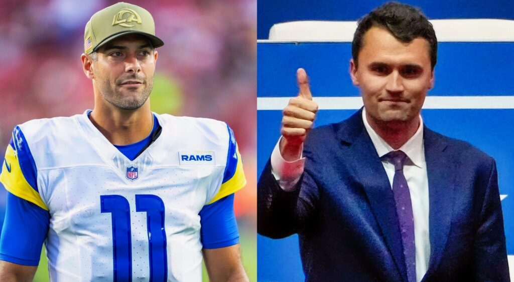 Resurfaced Photo Shows Charlie Kirk Throwing A Football With Jimmy Garoppolo