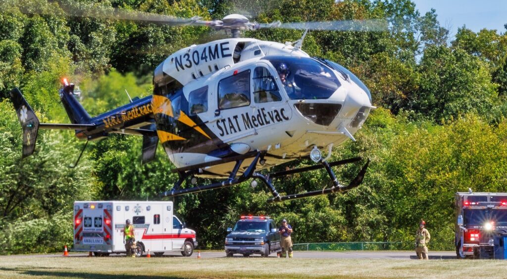 Helicopter and ambulances (Not related to Matt Miller)