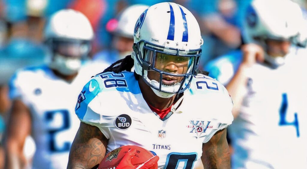 Tennessee Titans running back Chris Johnson in uniform.