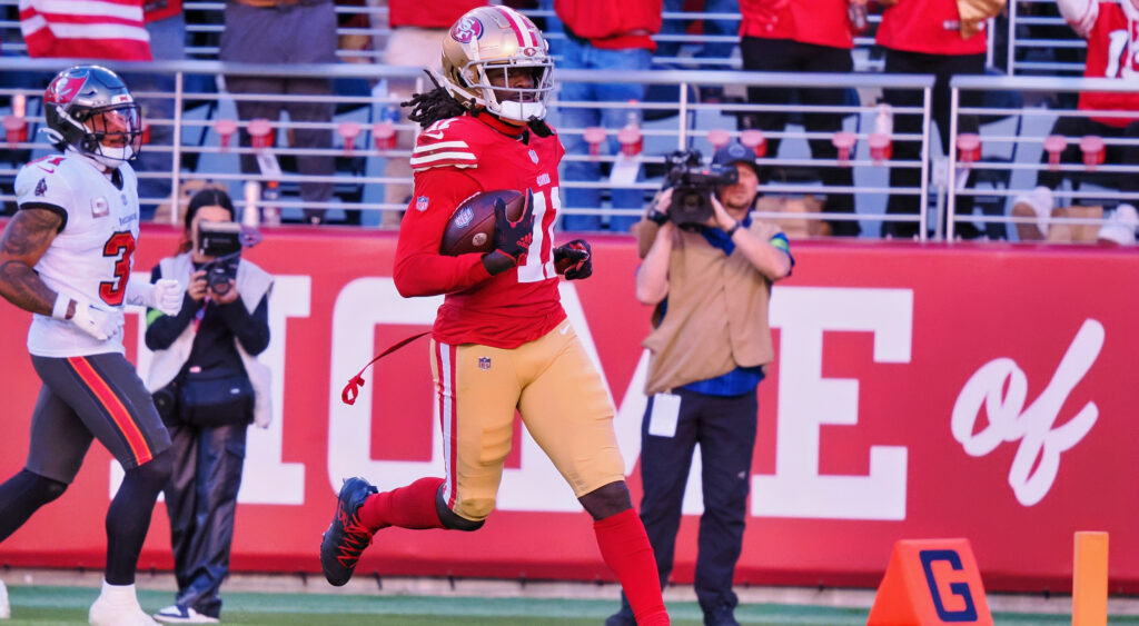 Brandon Aiyuk during a game against the Tampa Bay Buccaneers. 