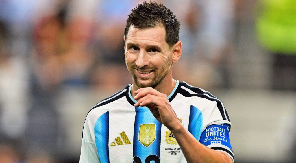 Lionel Messi during a game against Austria.