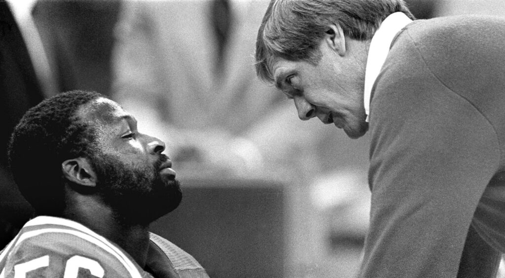 Raymond Berry during Super Bowl XX.