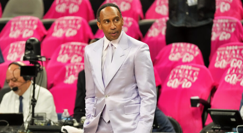 Stephen A. Smith before an NBA game.