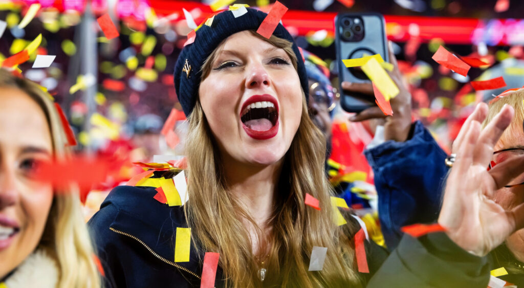 Taylor Swift during a Chiefs game.