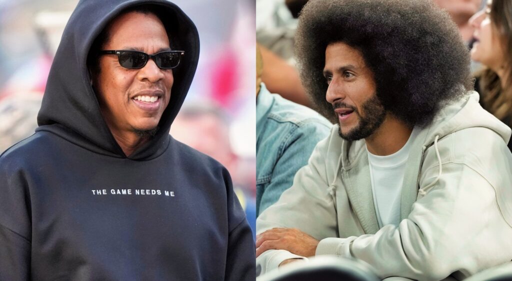 Jay-Z and Colin Kaepernick split image