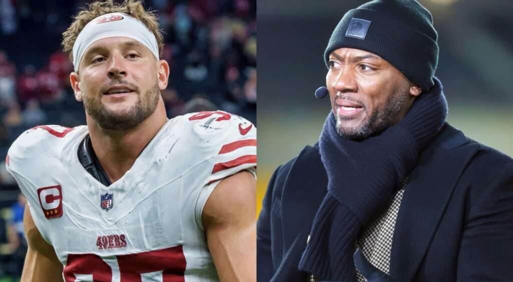 Split image Nick Bosa and Ryan Clark