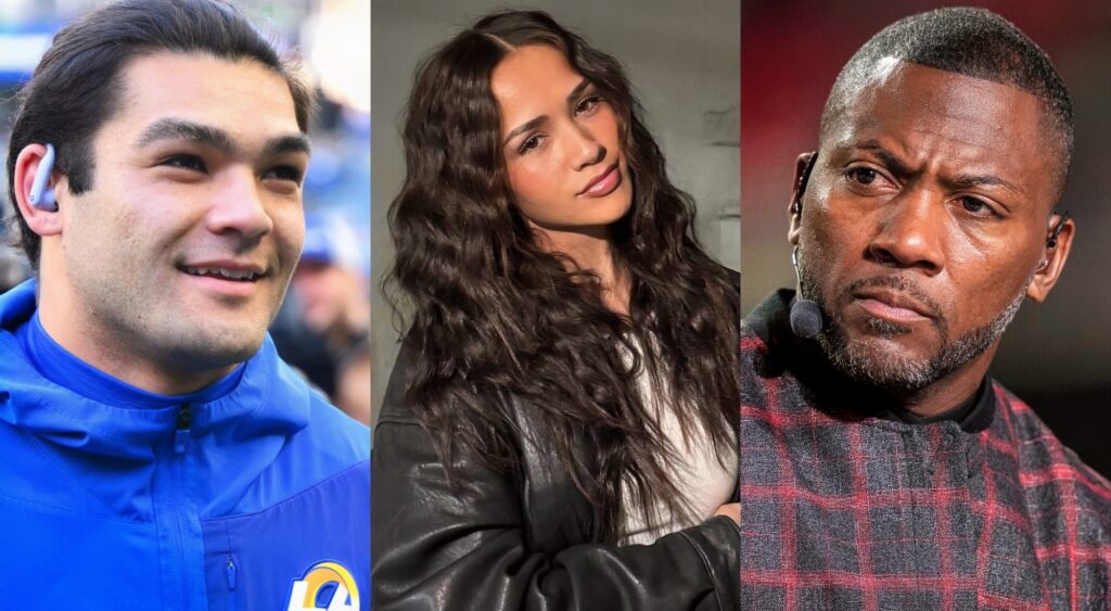 Puka Nacua, Hallie Aiono and Ryan Clark split image