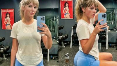 Split image of Taylor Swift