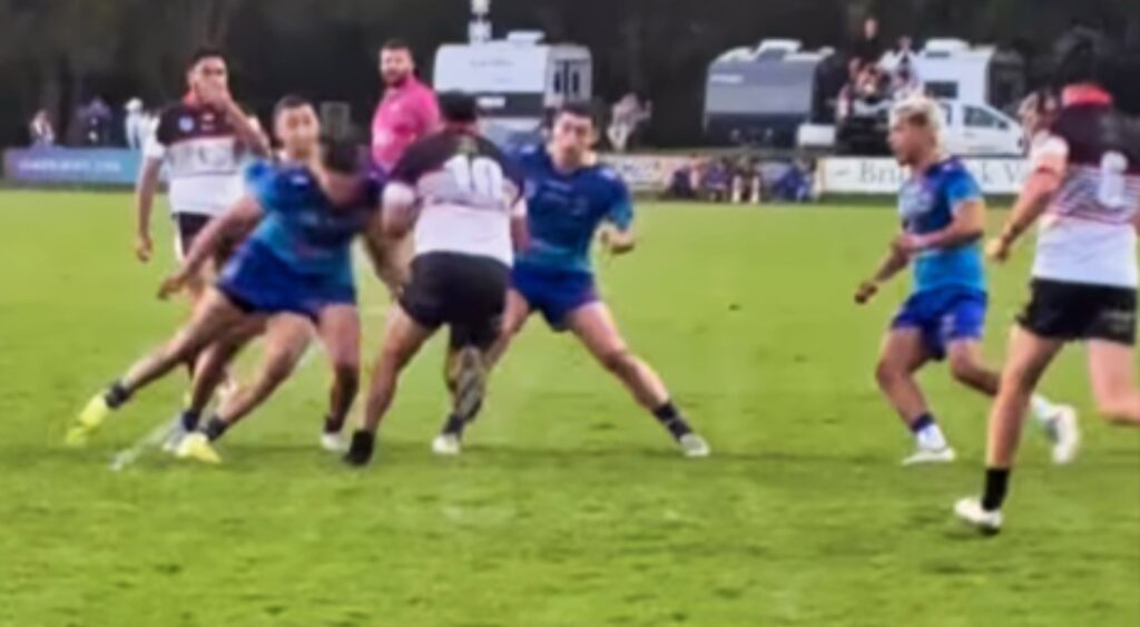Tristan Lumley on the rugby field.
