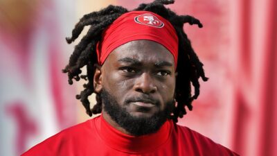 49ers wide receiver Brandon Aiyuk close-up