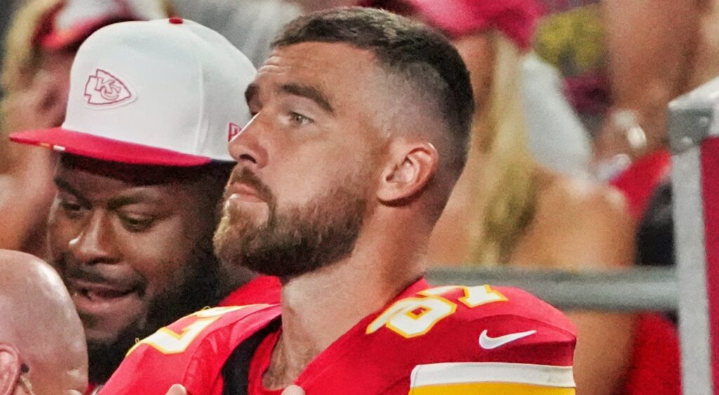 Travis Kelce in uniform.