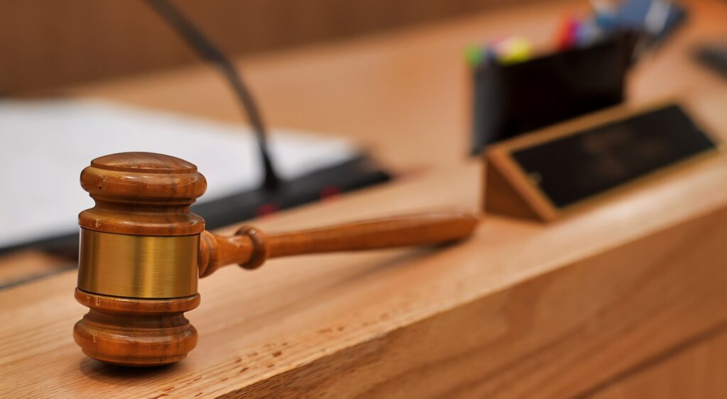 Gavel on desk