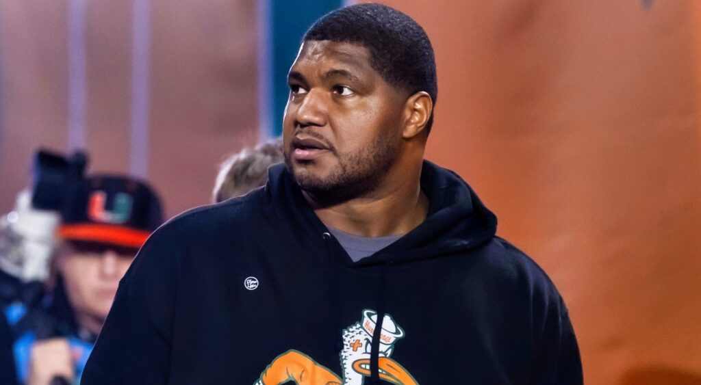 Calais Campbell in black hoodie