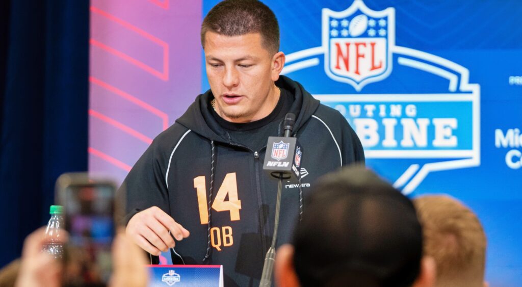 Diego Pavia at scouting combine