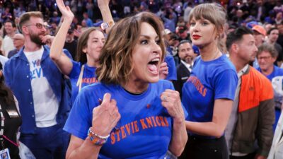 Mariska Hargitay and Taylor Swift at the Knicks game.