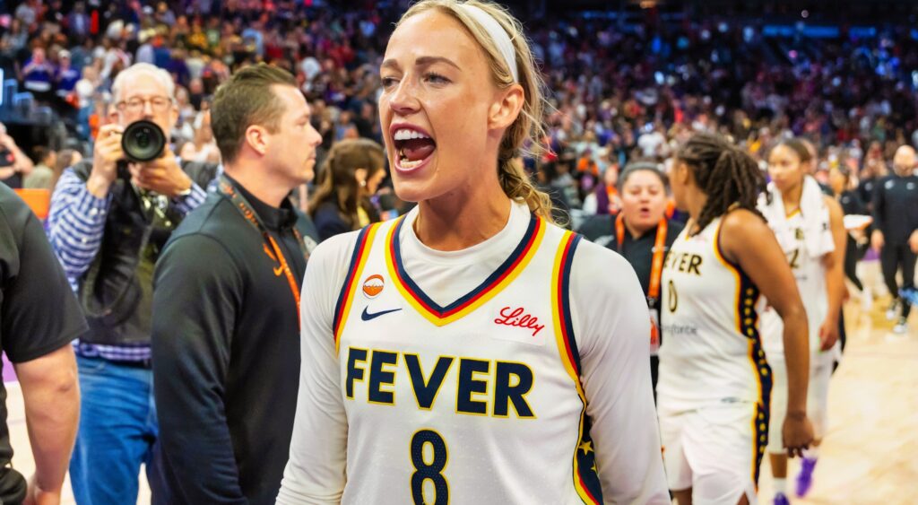 Sophie Cunningham celebrating